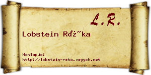 Lobstein Réka névjegykártya